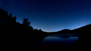 Dark Blue Aesthetic Lakeside Wallpaper