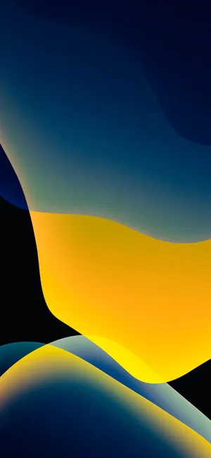 Dark Blue And Yellow Ios 16 Wallpaper