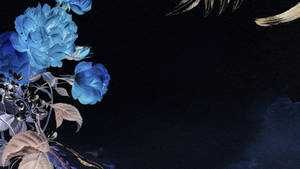 Dark Blue Flower Aesthetic Wallpaper