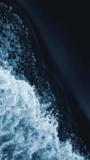 Dark Blue Ocean Waves Aesthetic Wallpaper