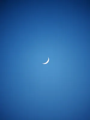 Dark Blue Sky And Crescent Moon Wallpaper