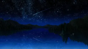 Dark Blue Star Water Relfection Wallpaper