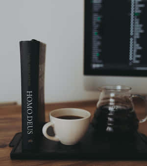 Dark Book Coffee Code Aesthetic Wallpaper