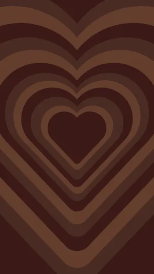 Dark Brown Aesthetic Hearts Wallpaper