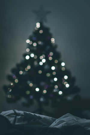 Dark Christmas Tree Bokeh Wallpaper