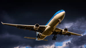 Dark Clouds Over Klm Airbus Wallpaper