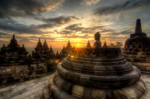 Dark Clouds Sky Borobudur Temple Wallpaper