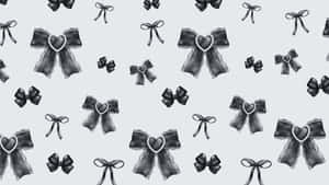 Dark Coquette Bow Pattern Wallpaper