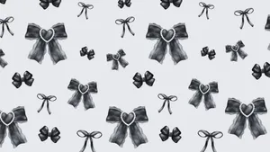 Dark Coquette Bow Pattern Wallpaper