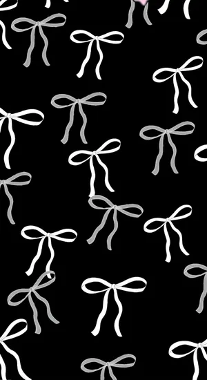 Dark Coquette Bow Pattern Wallpaper