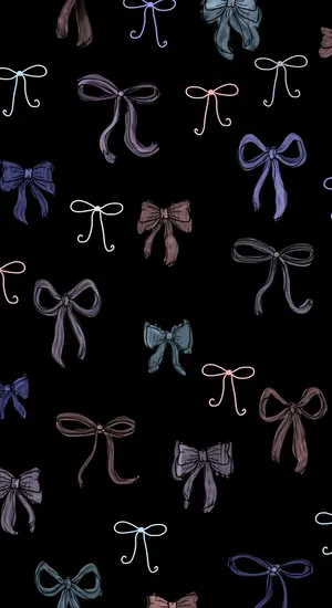 Dark Coquette Bow Pattern Wallpaper