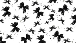 Dark Coquette Bow Pattern Wallpaper