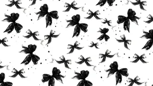 Dark Coquette Bow Pattern Wallpaper