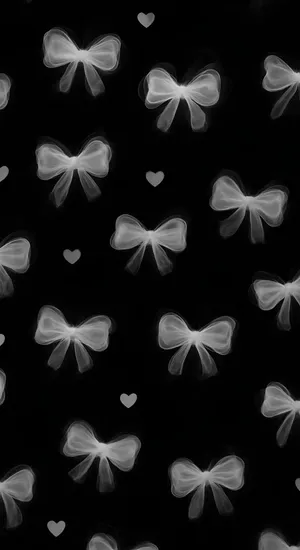 Dark Coquette Bows Pattern Wallpaper