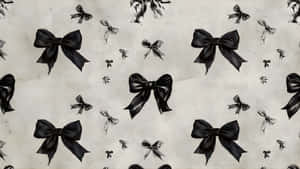 Dark Coquette Bows Pattern Wallpaper