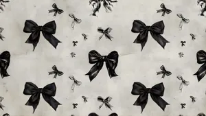 Dark Coquette Bows Pattern Wallpaper
