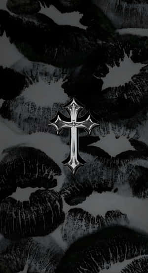 Dark Coquette Cross Lips Wallpaper
