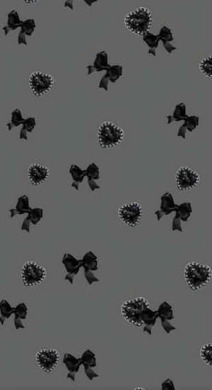Dark Coquette Hearts And Bows Wallpaper