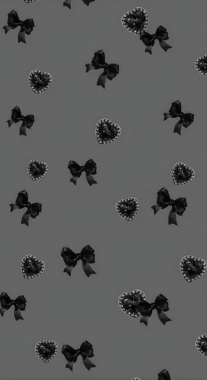 Dark Coquette Hearts And Bows Wallpaper
