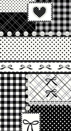 Dark Coquette Patchwork Design Wallpaper