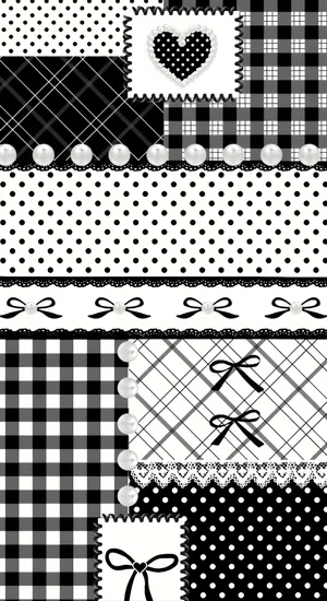 Dark Coquette Patchwork Design Wallpaper