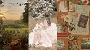 Dark Cottagecore Aesthetic Collage Wallpaper