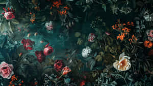 Dark_ Cottagecore_ Floral_ Pattern.jpg Wallpaper