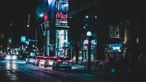 Dark Crossroad In Mysterious Forest Wallpaper