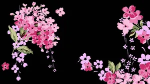 Dark Cute Light And Dark Pink Flowers Wallpaper