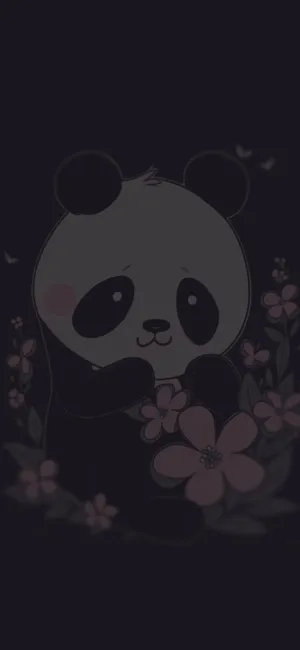 Dark Cute Panda Aesthetic Wallpaper Wallpaper