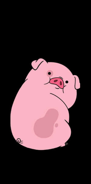 Dark Cute Pig Cartoon Aesthetic.jpg Wallpaper