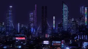 Dark Cyberpunk Cityscape Wallpaper
