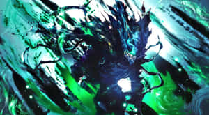 Dark Deku Emerging Power Artwork Wallpaper