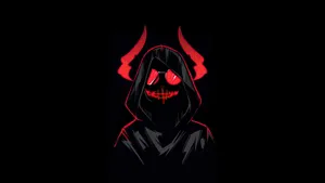 Dark Devil Red Horns Cartoon Wallpaper