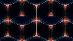 Dark Diamond Cubes Pattern Wallpaper