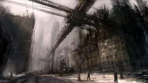 Dark Dystopian Cityscape Wallpaper