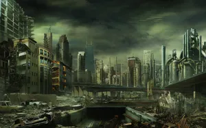 Dark Dystopian Cityscape Wallpaper