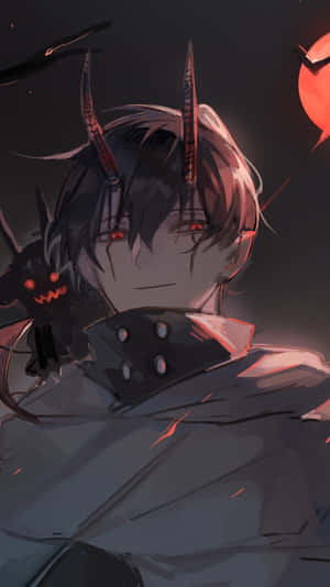 Dark Fantasy Anime Characterwith Horns Wallpaper