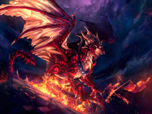 Dark Fantasy Fire Breathing Dragon Anime Wallpaper