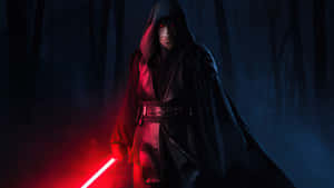 Dark Figure With Red Lightsaber4 K Wallpaper