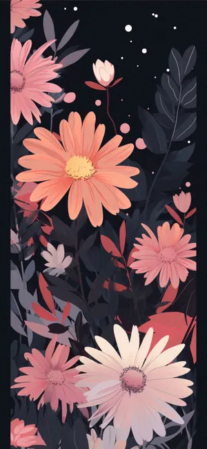 Dark Floral Aesthetic Wallpaper Wallpaper