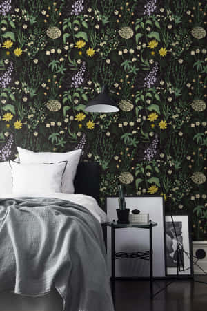 Dark Floral Bedroom Decor Wallpaper