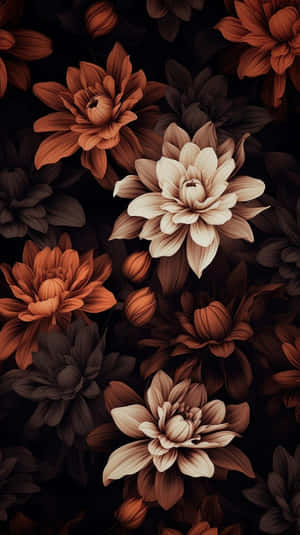 Dark_ Floral_ Elegance_ Background Wallpaper
