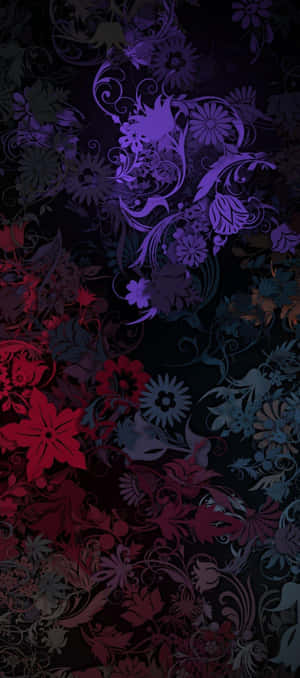 Dark Floral Patterni Phone Wallpaper Wallpaper