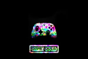 Dark Game Over Backdrop Featuring Intense Battle Scene Wallpaper