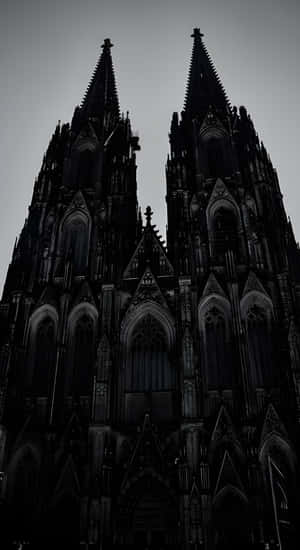 Dark Gothic Cathedral Silhouette Wallpaper