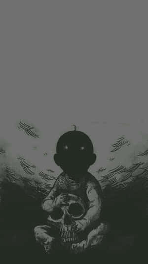 Dark Gothic Child With Skull Wallpaper
