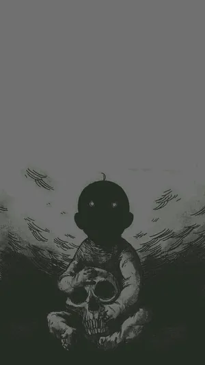 Dark Gothic Child With Skull Wallpaper