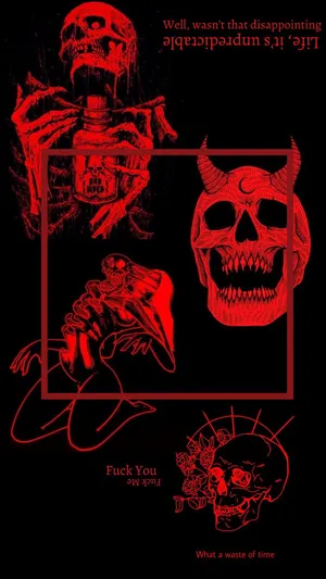 Dark Gothic Skeleton Artwork Wallpaper