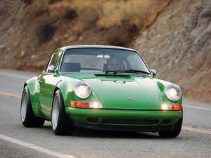 Dark Green Singer Porsche Wallpaper